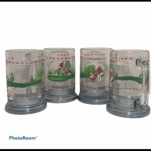 Set of 4 NWOT Vtg Crystal Princess House Gulf Mugs